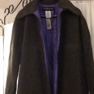 One of a kind Wool Zipper Purple Reversible Coat.